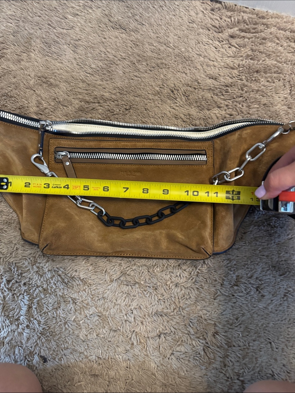 rag & bone Suede Crossbody Belt Bag in Brown - Picture 9 of 12